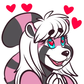 😍 528b9b7b cute, cartoon, animal, hearts, love, pink, furry telegram sticker