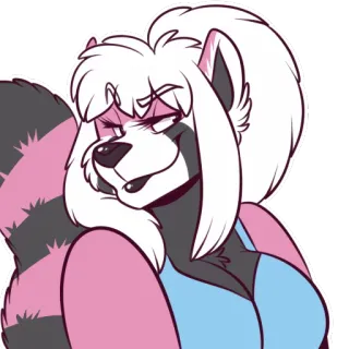 😏 67bbdf1f anthro, furry, red panda, female, cartoon telegram sticker