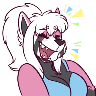 😆 68595eb9 furry, anthropomorphic, cartoon, laughing, happy telegram sticker