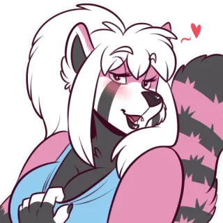 💋 77c78cf3 anthro, furry, raccoon, cartoon telegram sticker