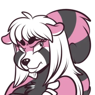 😠 77ee2493 furry, anthropomorphic, cartoon, animal, pink, character telegram sticker