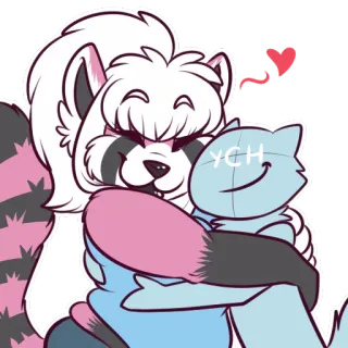 💗 ab0d6b1b YCH furry, anthro, hug, affection, cute telegram sticker