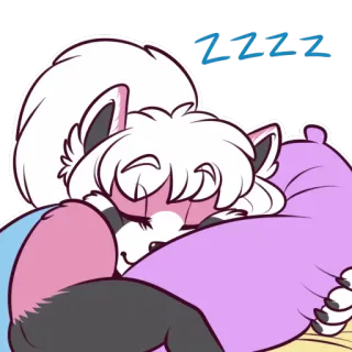 💤 e346e497 ZZZZ sleepy, sleeping, zzz, animal, cartoon, pillow, relaxing telegram sticker