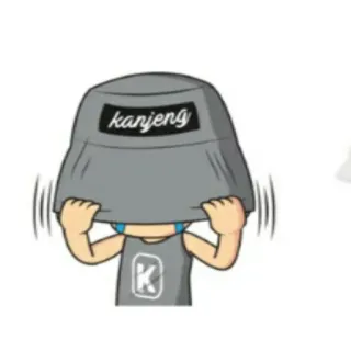 🕴 0a873d19 Kanjeng kanjeng, nhân vật, mũ tai bèo, hoạt hình, indo whatsapp sticker