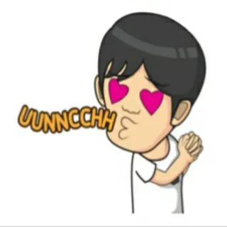 🕴 4a0a1d10 UUNNCCHH Phim hoạt hình, Hôn, Yêu, Mắt trái tim, Tình cảm, Lời chào whatsapp sticker