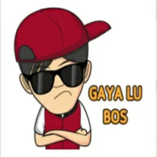 🕴 4b7184a1 GAYA LU BOS hoạt hình, biểu cảm, nhân vật, kính, indonesia whatsapp sticker