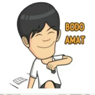 🕴 62b6403a BODO AMAT Thờ ơ, Vô tư, Sao cũng được, Tiếng Indonesia, Phim hoạt hình whatsapp sticker