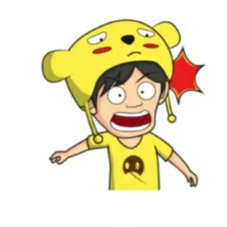 🕴 6b14d325 Hoạt hình, Tức giận, Nhân vật, Minh họa, Mũ, Biểu cảm whatsapp sticker