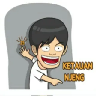 🕴 92e877b5 KETAUAN NJENG Hoạt hình, Xúc phạm, Tiếng lóng, Chỉ tay, Hài hước whatsapp sticker