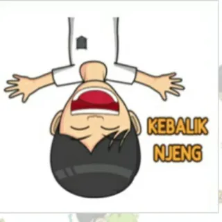 🕴 9859f696 KEBALIK NJENG Hoạt hình, Indonesia, Meme, Lộn ngược, Biểu cảm whatsapp sticker
