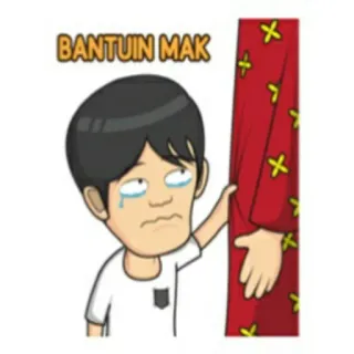 🕴 a723e123 BANTUIN MAK hoạt hình, buồn, khóc, giúp đỡ, bé trai, mẹ whatsapp sticker