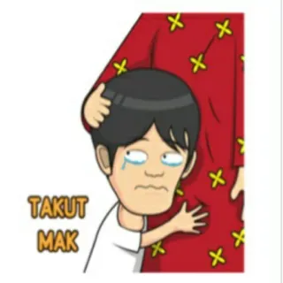 🕴 e927b676 TAKUT MAK sợ hãi, kinh sợ, hoạt hình, bé trai, mẹ, buồn whatsapp sticker