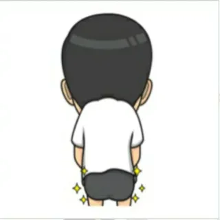 🕴 eead6ffa Hoạt hình, Mông, Lưng, Lấp lánh, Nhân vật whatsapp sticker