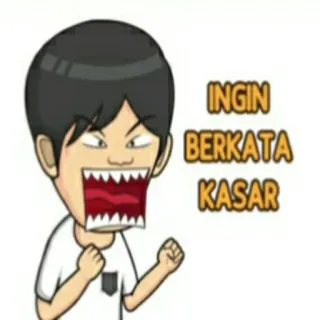 🕴 f15b2d49 INGIN BERKATA KASAR hoạt hình, tức giận, chửi thề, tiếng Indonesia whatsapp sticker