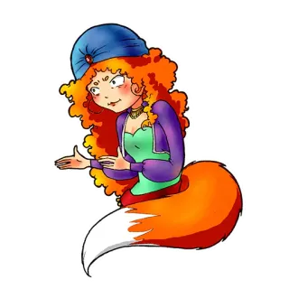 😡 2b6380b6 狐狸, 拟人, 卡通, 女性, 幻想 telegram sticker