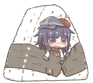 🍙 4e452860 onigiri, bolinho de arroz, anime, personagem, kawaii, fofo, comida whatsapp sticker