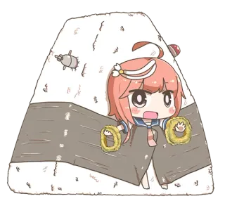 🍙 728ba807 onigiri, bolinho de arroz, fofo, chibi, anime, comida, kawaii whatsapp sticker