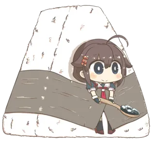 🍙 7643fe19 Anime, Chibi, Fofo, Onigiri, Comida, Bolinho de arroz whatsapp sticker