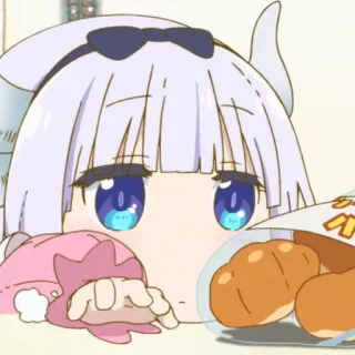 🍩 95f94d52 Kanna Kamui Miss Kobayashi's Dragon Maid Anime, Drache, Süß, Kanna, Chibi telegram sticker