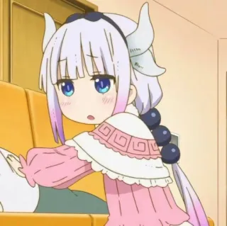 🍮 070f4b71 Kanna Kamui Miss Kobayashi's Dragon Maid Аниме, Каваий, Канна, Дракон, Чиби telegram sticker