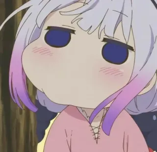 🍡 176ff8e1 Kanna Kamui Miss Kobayashi's Dragon Maid Аниме, Дракон, Каваий, Милый, Канна telegram sticker