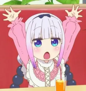 🍮 1ebe2d96 Kanna Kamui Miss Kobayashi's Dragon Maid Аниме, Кавай, Милый, Канна, Драгорниха, Чиби telegram sticker