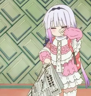 🍡 34f54469 Kanna Kamui Miss Kobayashi's Dragon Maid Аниме, Канна, Дракон-горничная Кобаяши, Каваи, Милый, Плачет telegram sticker