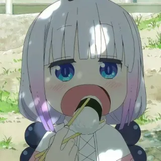 🍡 3db28a5c Kanna Kamui Miss Kobayashi's Dragon Maid Аниме, Дракон, Каваи, Манга, Еда, Ест, Милый, Канна telegram sticker