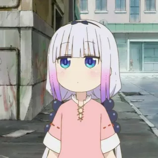 🍮 bc391139 Kanna Kamui Miss Kobayashi's Dragon Maid Аниме, Дракон, Лoли, Кавай, Милый, Канна, Камуи telegram sticker