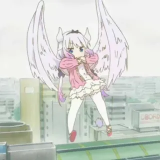 🍡 e05880dc Kanna Kamui Miss Kobayashi's Dragon Maid Аниме, Дракон, Крылья, Милый, Канна, Канна Камуи, Miss Kobayashi's Dragon Maid telegram sticker