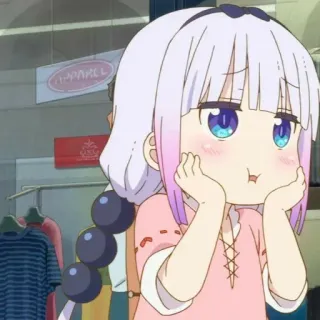 🍡 f94411ff Kanna Kamui Miss Kobayashi's Dragon Maid Аниме, Канна, Чиби, Милый, Каваий, Дракон telegram sticker