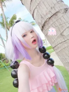 💕 018ece15 Kanna Kamui Miss Kobayashi's Dragon Maid anime, dragon, cosplay, Kanna, cute, purple hair telegram sticker