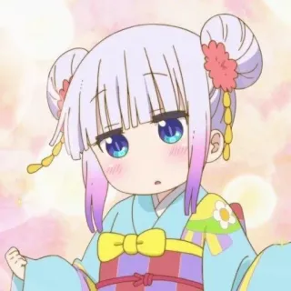 💕 1e8f7fe7 Kanna Kamui Miss Kobayashi's Dragon Maid anime, kanna, dragon maid, kawaii, cute, character telegram sticker