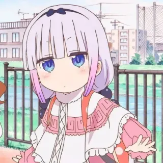 💕 28a9e252 Kanna Kamui Miss Kobayashi's Dragon Maid anime, kanna, kanna kamui, dragon maid, cute, kawaii, child telegram sticker