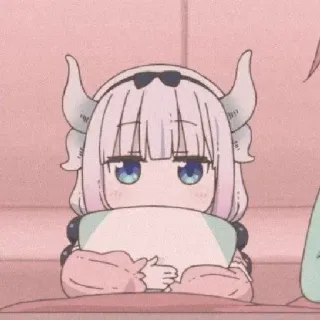 💕 3eb21825 Kanna Kamui Miss Kobayashi's Dragon Maid anime, dragon, cute, kawaii, Kanna, chill telegram sticker