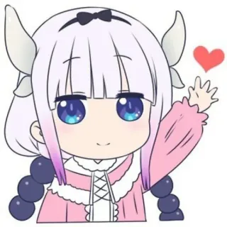 💕 44250c21 Kanna Kamui Miss Kobayashi's Dragon Maid anime, Kanna, dragon, chibi, kawaii, cute, Miss Kobayashi's Dragon Maid telegram sticker