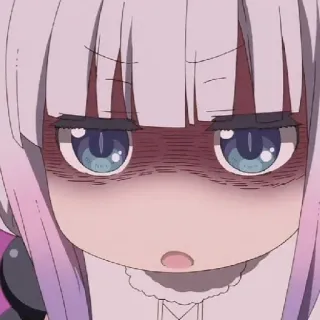 💕 5d22b85d Kanna Kamui Miss Kobayashi's Dragon Maid anime, kanna, dragon maid, exhausted, cute, expression, kanna kamui telegram sticker