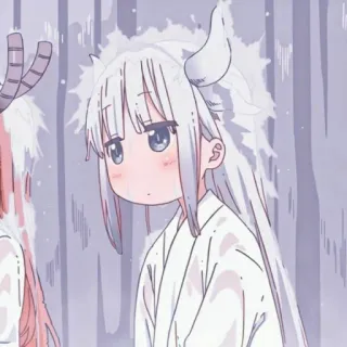 💕 8ca2556c Kanna Kamui Miss Kobayashi's Dragon Maid anime, dragon, girl, cute, Kanna Kamui, Miss Kobayashi's Dragon Maid, winter telegram sticker