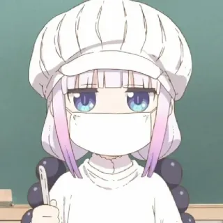 💕 a0bce637 Kanna Kamui Miss Kobayashi's Dragon Maid anime, dragon, cute, kanna, mask, chef telegram sticker