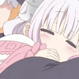 💕 a0d33d6d Kanna Kamui Miss Kobayashi's Dragon Maid anime, dragon, cute, sleep, kanna, miss kobayashi's dragon maid telegram sticker