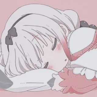 💕 e16d22a7 Kanna Kamui Miss Kobayashi's Dragon Maid anime, sleeping, cute, kanna, kawaii telegram sticker