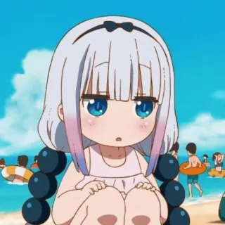 💕 ed08bf1d Kanna Kamui Miss Kobayashi's Dragon Maid anime, kanna, beach, cute, kanna kamui, miss kobayashi's dragon maid telegram sticker