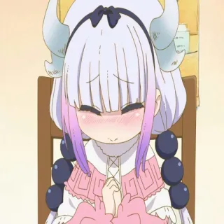🤭 95f979ae Kanna Kamui Miss Kobayashi's Dragon Maid Kanna Kamui, draak, anime, kawaii, Miss Kobayashi's Dragon Maid, schattig telegram sticker