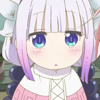 😳 97502d3d Kanna Kamui Miss Kobayashi's Dragon Maid Anime, Kanna, Draak, Schattig, Kawaii telegram sticker