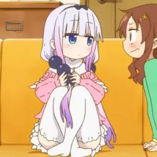 🦋 df7962ca Kanna Miss Kobayashi's Dragon Maid Anime, Kanna Kamui, Dragon Maid, Kawaii, Lucu, Karakter telegram sticker