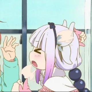 🍥 088e3a06 Kanna Kamui Miss Kobayashi's Dragon Maid anime, dragon, kawaii, kanna, cute, sticker telegram sticker