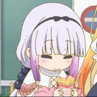 🍥 0dea2e62 Kanna Kamui Miss Kobayashi's Dragon Maid anime, kanna, dragon maid, cute, food, dessert telegram sticker