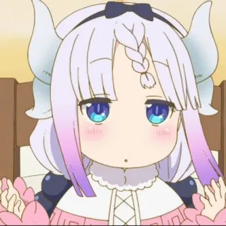 🍥 18c5aa3b Kanna Kamui Miss Kobayashi's Dragon Maid anime, dragon, cute, kanna kamui, chibi, manga, kawaii, miss kobayashis dragon maid telegram sticker