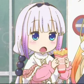 🍥 28d31627 Kanna Kamui Miss Kobayashi's Dragon Maid anime, kanna, kanna kamui, dragon maid, cute, crepe telegram sticker