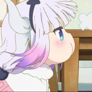 🍥 2ab89cb2 Kanna Kamui Miss Kobayashi's Dragon Maid anime, dragon, kanna, kawaii telegram sticker